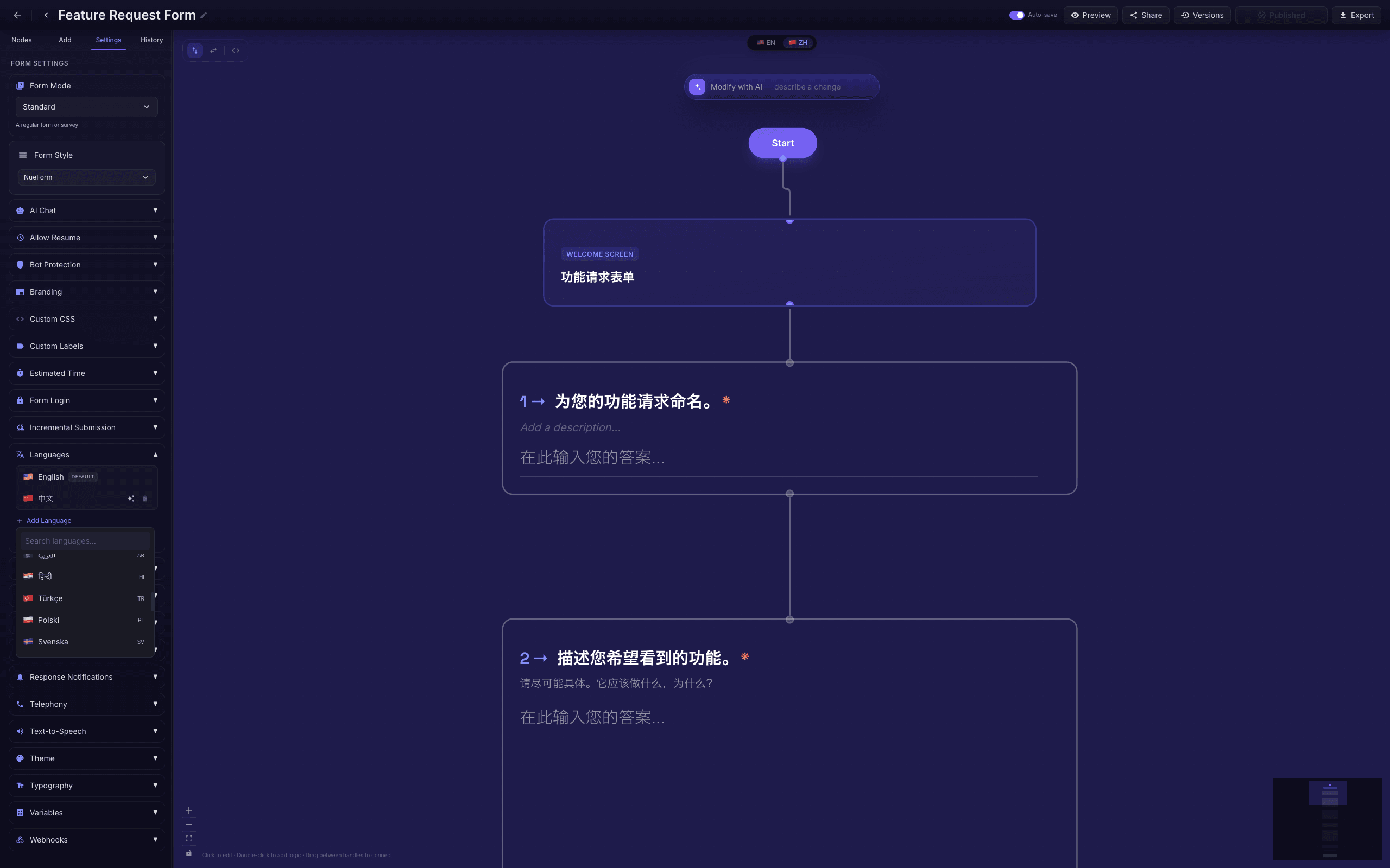 28 languages. One click.