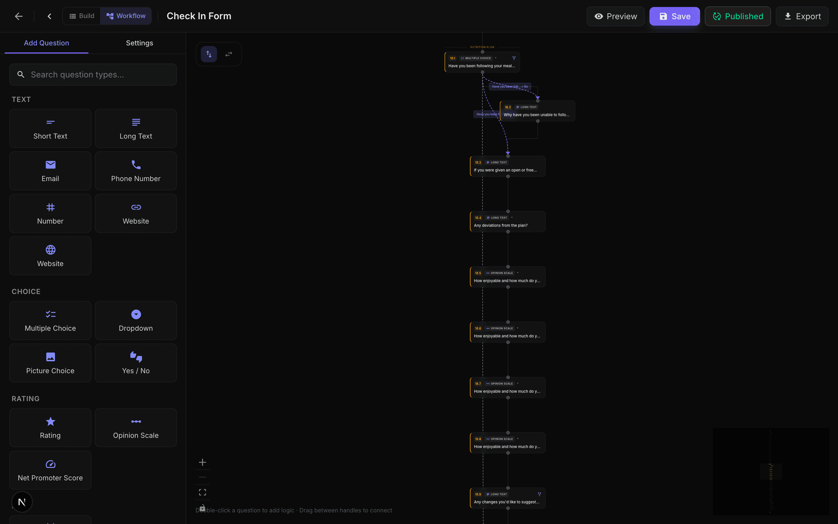 Visual workflow editor