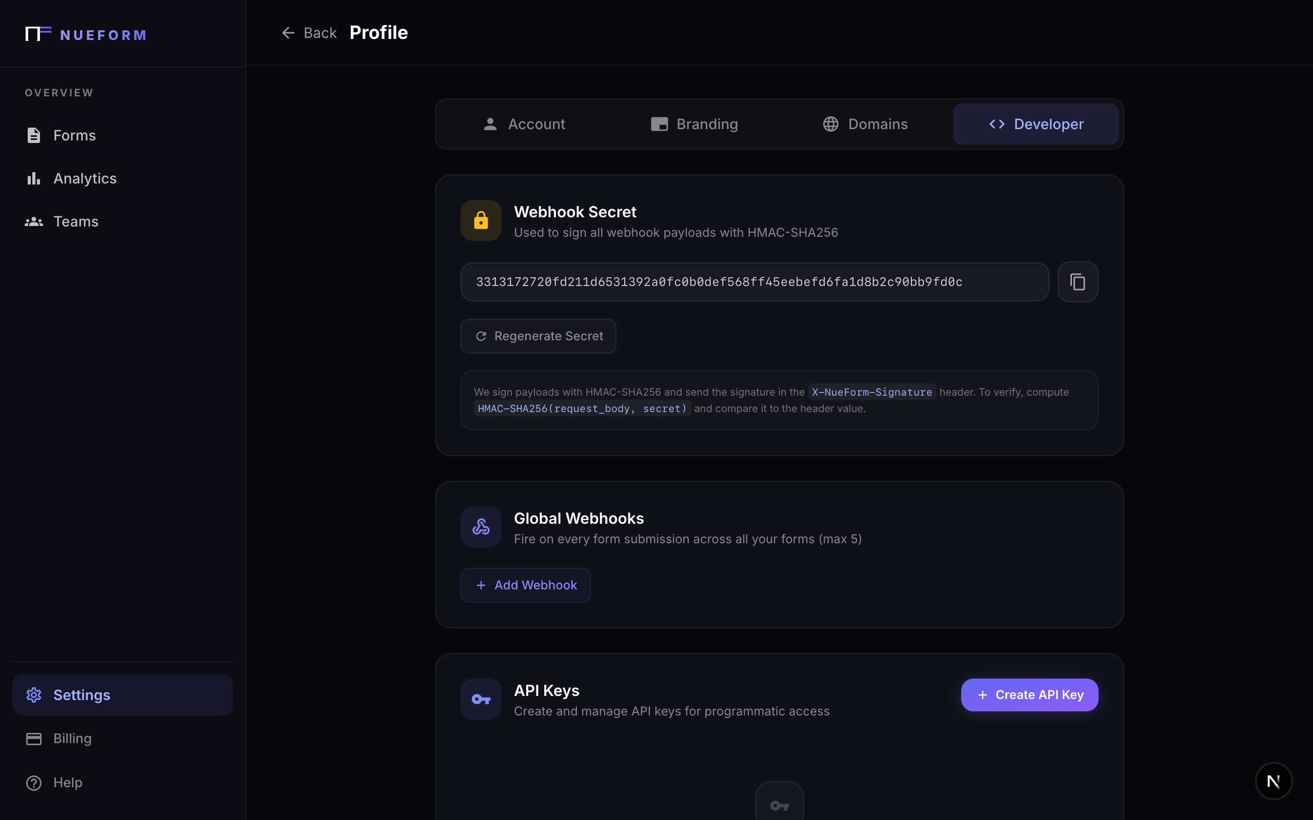 إدارة مفاتيح API